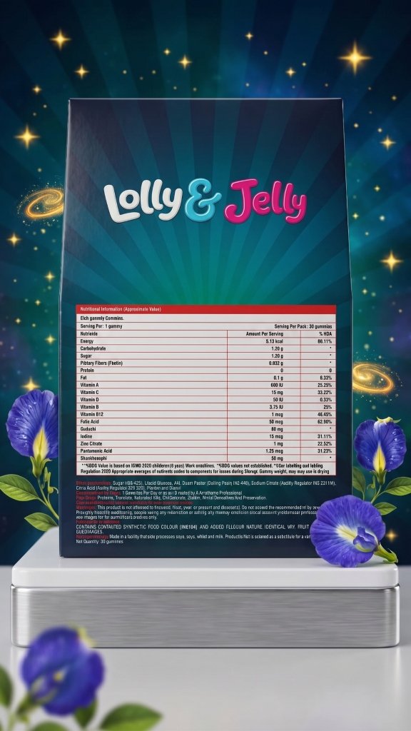 Lolly & Jelly Multivitamin Nutritional Information Panel Back